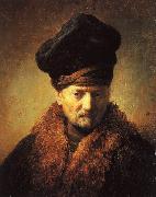 REMBRANDT Harmenszoon van Rijn Bust of an Old Man in a Fur Cap fj oil on canvas